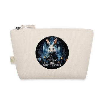 Rabbit Alice in Wonderland FOLLOW THE WHITE - Organic Pouch - nature - Front