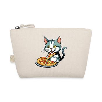 Katze loves Pizza - Bio-Täschchen - Natur - Vorne