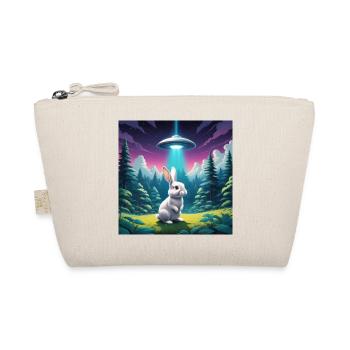 Hase mit UFO - Bio-Täschchen - Natur - Vorne