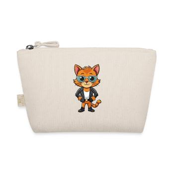 Kitten Funny Cartoon Kawaii Jacket Sunglasses - Organic Pouch - nature - Front