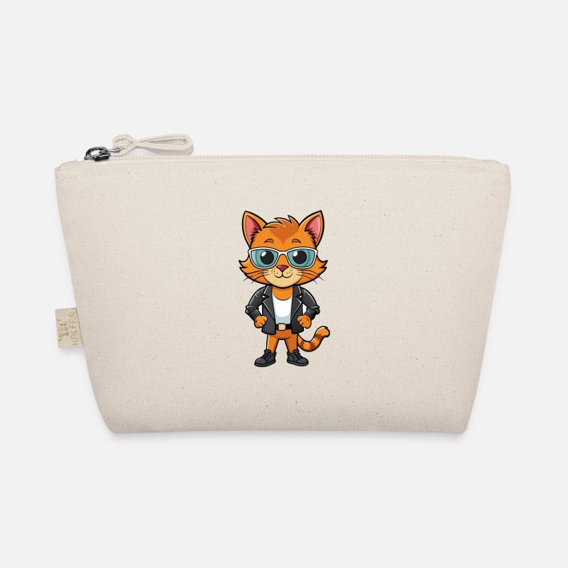 Kitten Funny Cartoon Kawaii Jacket Sunglasses Organic Pouch