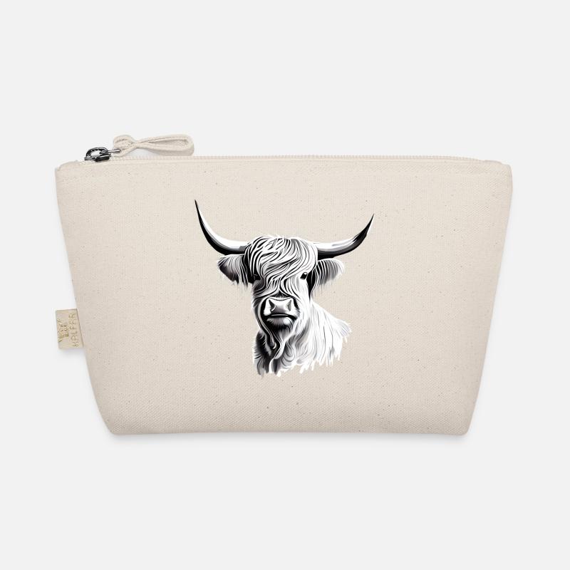 Highland Cattle Rind Illustration - Bio-Täschchen - Natur