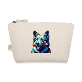White Shepherd Dog Breed Colorful Cartoon Kawaii - Organic Pouch - nature - Front