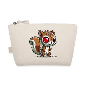 creepy zombie squirrel for halloween fun - Organic Pouch - nature - Front