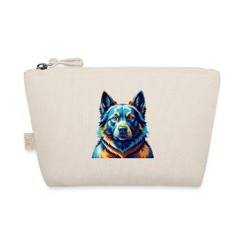 Black Norwegian Elkhound Dog Breed Cartoon Kawaii - Organic Pouch - nature - Front