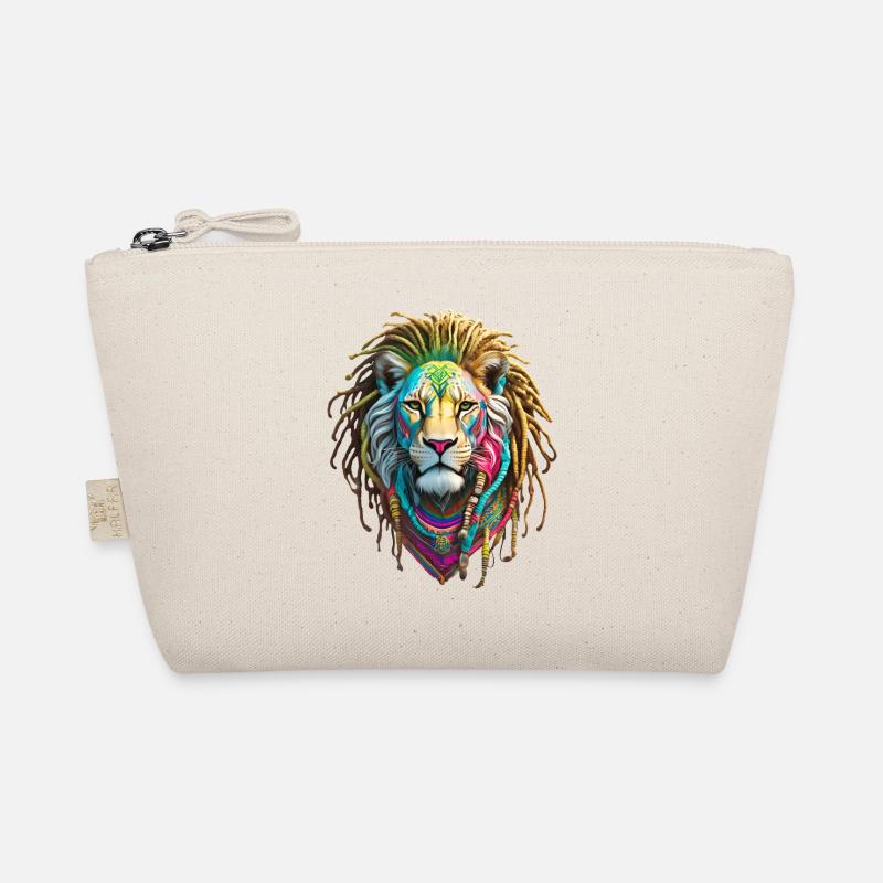 Bunte Afro Löwen und kunstvolle Dreadlocks Bio-Täschchen