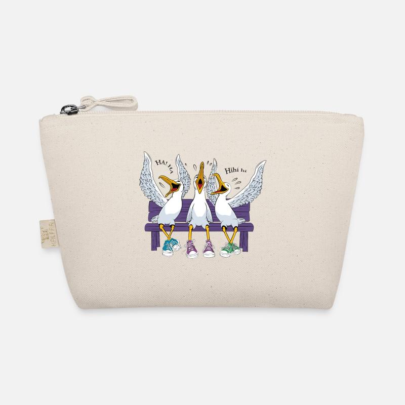 Seagulls on Beach Bench Organic Pouch