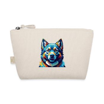 Norwegian Elkhound Dog Breed Cartoon Kawaii - Organic Pouch - nature - Front