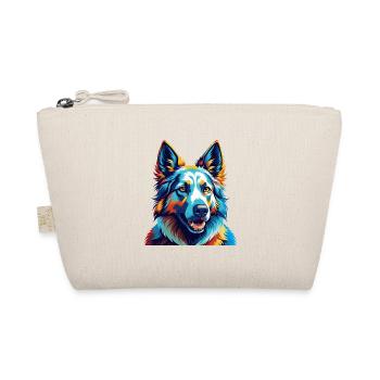 White Shepherd Dog Breed Colorful Cartoon Kawaii - Organic Pouch - nature - Front
