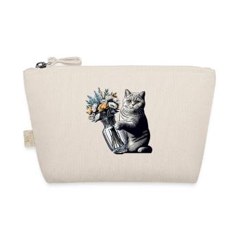 BKH Britisch Kurzhaar Katze Vase umkippen Geschenk - Bio-Täschchen - Natur - Vorne