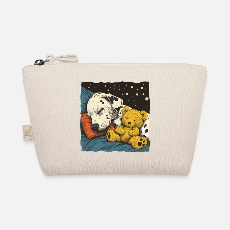 Sleeping Dalmatian with Teddy Bear Organic Pouch