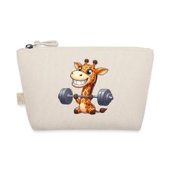 Giraffe Dumbbell Weightlifting Cartoon Fitness - Organic Pouch - nature - Front