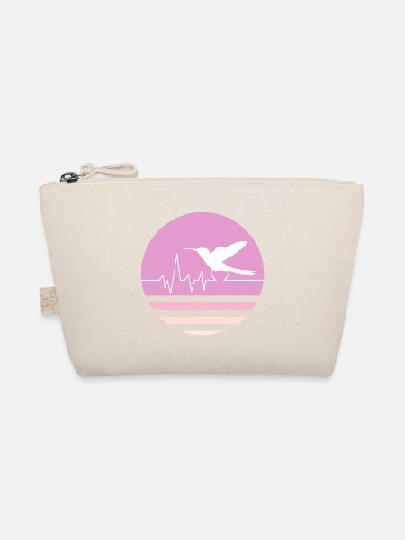 Pastel Pink Hummingbird - Organic Pouch - nature - Front