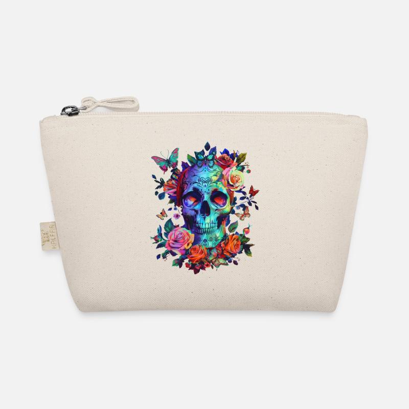 Crâne avec fleurs et papillon Trousse biologique