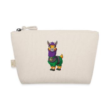 Llama Funny Kawaii Cartoon Character Clipart - Organic Pouch - nature - Front