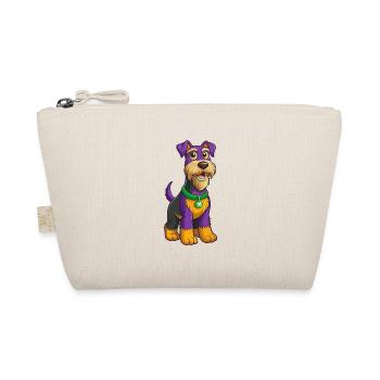 Airedale Terrier Hund Kawaii Zeichentrickfigur - Bio-Täschchen - Natur - Vorne