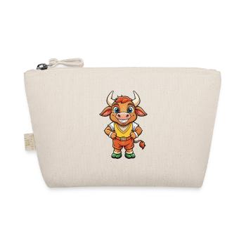 Bull Cute Cartoon Character Kawaii Clipart - Organic Pouch - nature - Front
