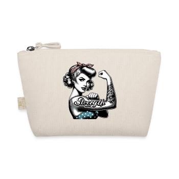 Stärke starke Frau Rockabilly Geschenk - Bio-Täschchen - Natur - Vorne
