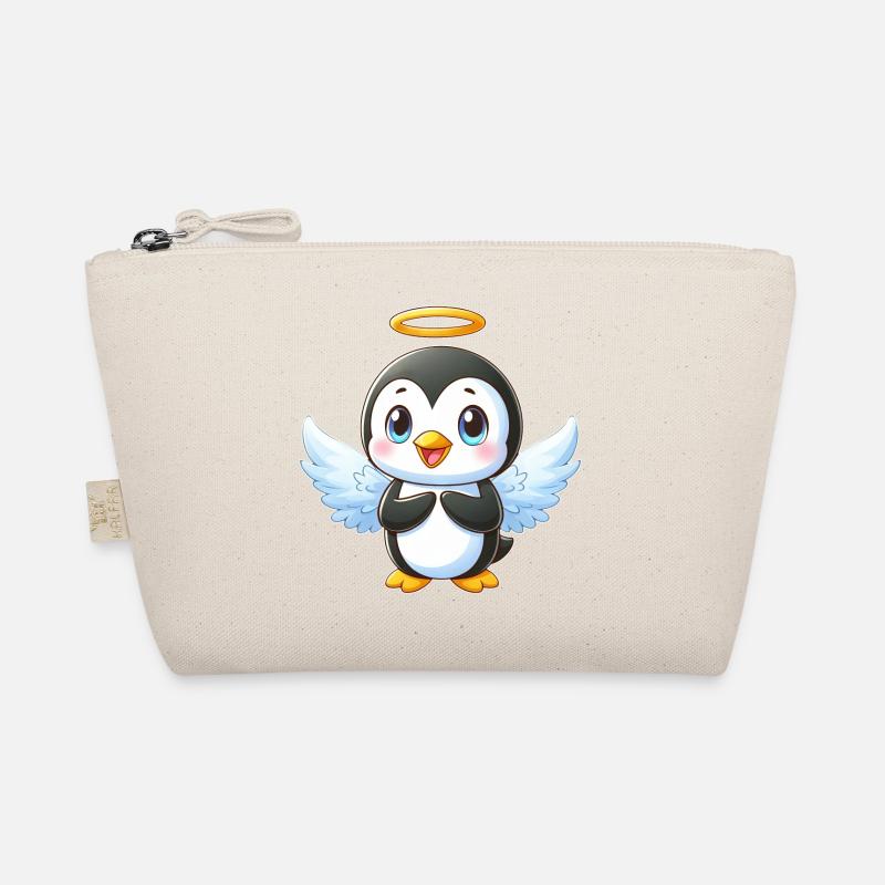 dessin animé pingouin mignon avec des ailes et Trousse biologique
