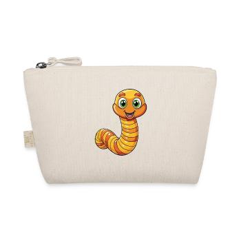 Earthworm Cute Cartoon Character Kawaii Clipart - Organic Pouch - nature - Front