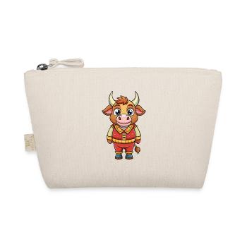 Bull Cute Cartoon Character Kawaii Clipart - Organic Pouch - nature - Front