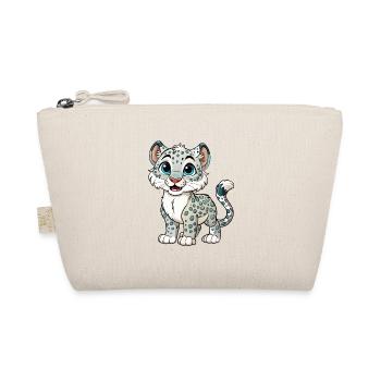 Snow Leopard Cartoon Character Kawaii Clipart - Organic Pouch - nature - Front