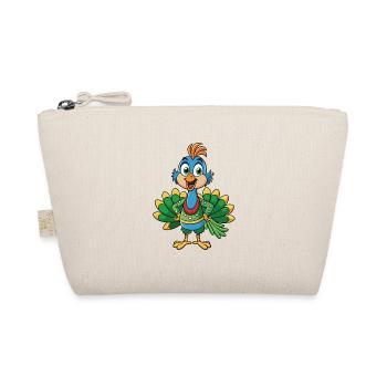 Peacock Cute Cartoon Character Kawaii Clipart - Organic Pouch - nature - Front