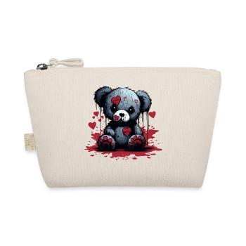 Cute Creepy Teddy Bear - Organic Pouch - nature - Front