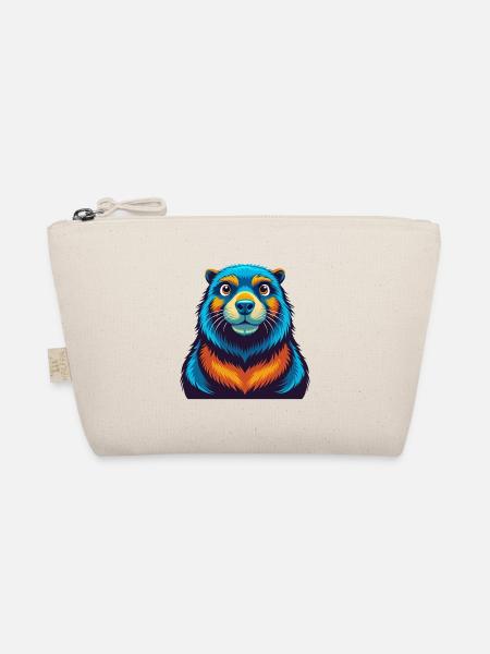 Beaver Colorful Kawaii Cartoon Character Clipart - Organic Pouch - nature - Front