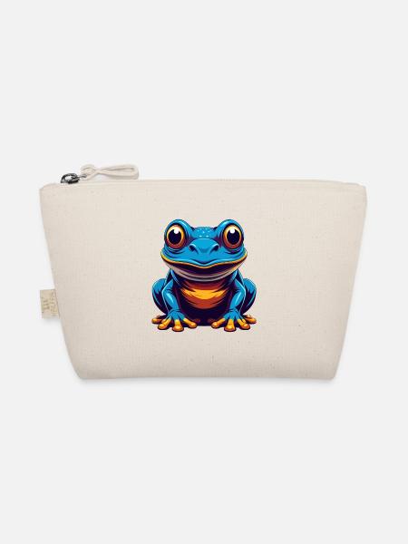Frog Colorful Kawaii Cartoon Character Clipart - Organic Pouch - nature - Front