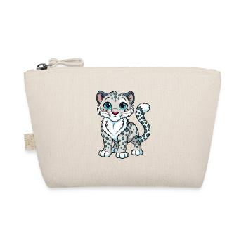 Snow Leopard Cartoon Character Kawaii Clipart - Organic Pouch - nature - Front