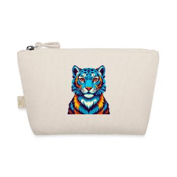 Snow Leopard Colorful Kawaii Cartoon Character Pet - Organic Pouch - nature - Front