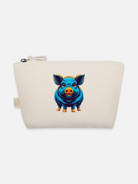 Schwein Bunte Kawaii Cartoon Figur Clipart - Bio-Täschchen - Natur - Vorne