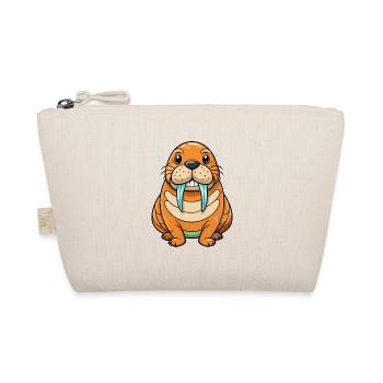 Walrus Cute Cartoon Character Kawaii Clipart - Organic Pouch - nature - Front