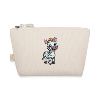Zebra Cute Cartoon Character Kawaii Clipart - Organic Pouch - nature - Front