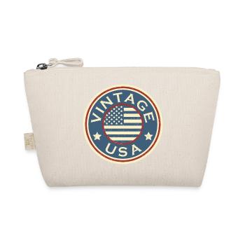 Vintage USA Grunge Style American Flag - Organic Pouch - nature - Front
