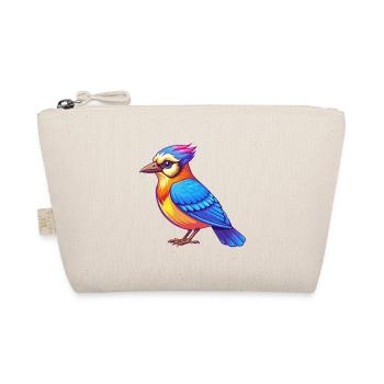 Blue Jay Colorful Kawaii Cartoon Character Clipart - Organic Pouch - nature - Front