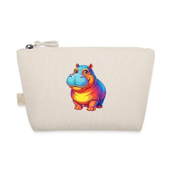 Hippo Colorful Kawaii Cartoon Character Clipart - Organic Pouch - nature - Front