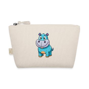 Hippo Cute Cartoon Character Kawaii Clipart - Organic Pouch - nature - Front