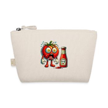 Funny tomato and ketchup design - Organic Pouch - nature - Front