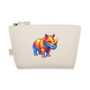 rhinocéros coloré kawaii personnage de dessin animé clipart - Trousse biologique - nature - Devant