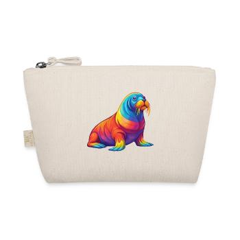 Walrus Colorful Kawaii Cartoon Character Clipart - Organic Pouch - nature - Front