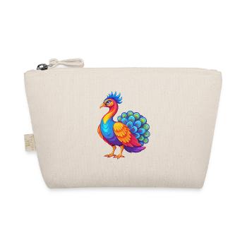 Peacock Colorful Kawaii Cartoon Character Clipart - Organic Pouch - nature - Front