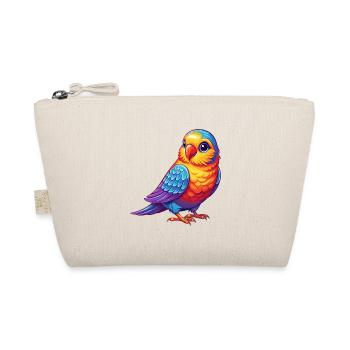 Parakeet Colorful Kawaii Cartoon Character Bird - Organic Pouch - nature - Front