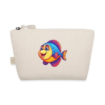 Flunder Fisch Bunt Kawaii Cartoon Meerestier - Bio-Täschchen - Natur - Vorne