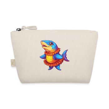 Frilled Shark Colorful Kawaii Cartoon Sea Animal - Organic Pouch - nature - Front