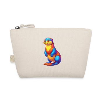 Sea Otter Colorful Kawaii Cartoon Sea Animal - Organic Pouch - nature - Front