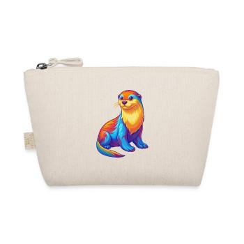 Sea Otter Colorful Kawaii Cartoon Sea Animal - Organic Pouch - nature - Front
