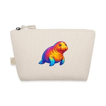 Dugong Buntes Kawaii Cartoon Meerestier - Bio-Täschchen - Natur - Vorne