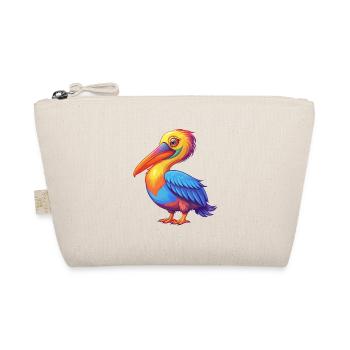Pelican Colorful Kawaii Cartoon Character Bird - Organic Pouch - nature - Front